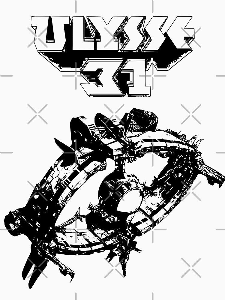 80s Nostalgia – Ulysses’ Spaceship in Monochrome by retrologie Unisex