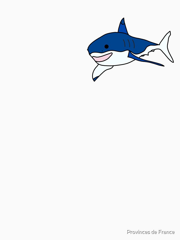 Minimalist Great White Shark by Provinces de France Unisex