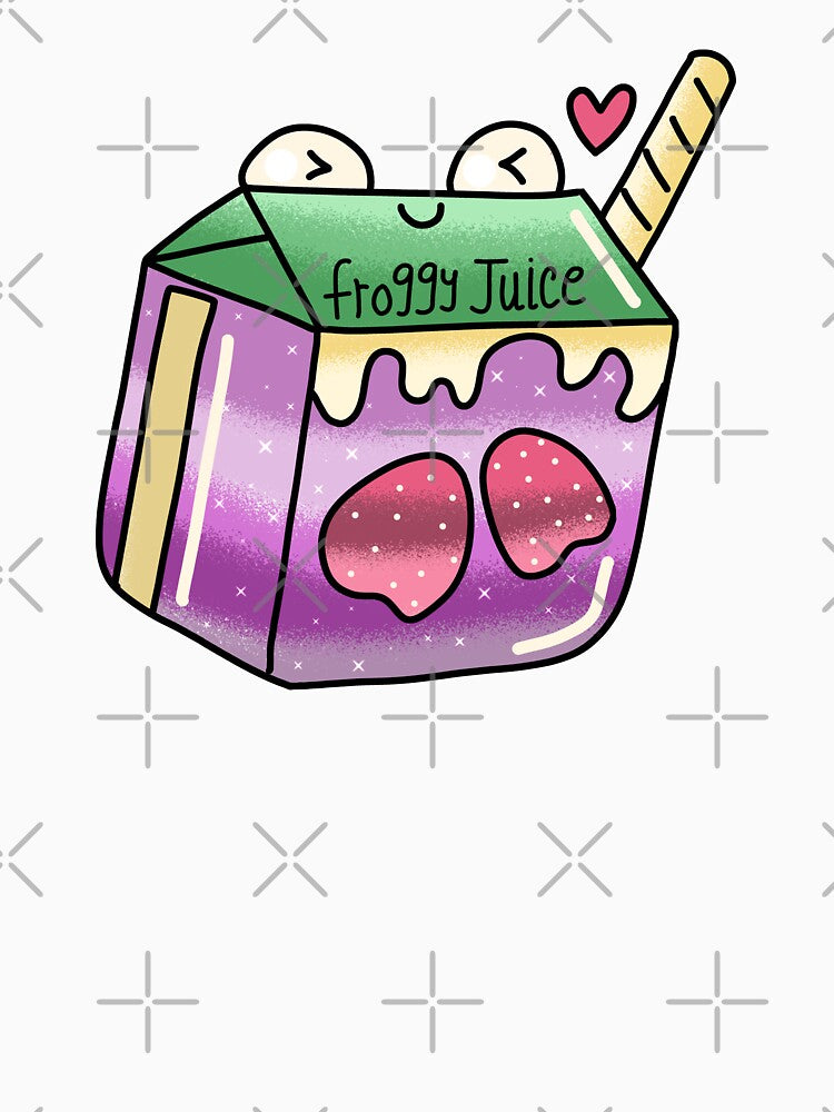 Cute Kawaii froggy strawberry juice aesthetic by Quacktails Unisex