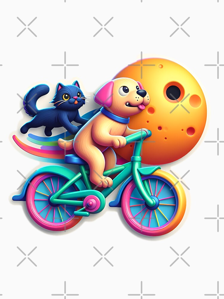 Dog riding cycle with cat design #040420241 by NCNGDESIGN Unisex