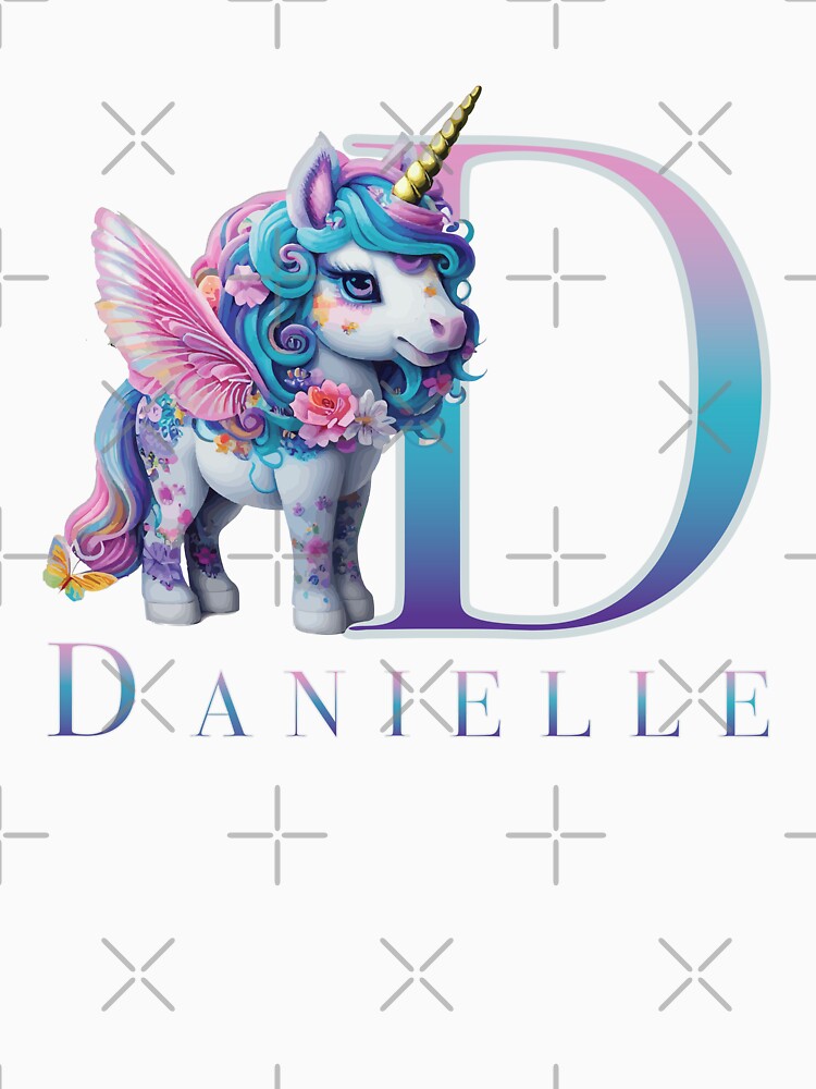 Danielle name with a cute unicorn by Lubellebubble20 Unisex