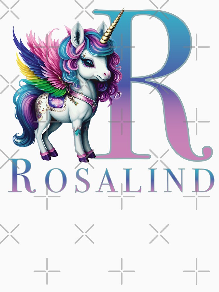 Rosalind name with a cute unicorn by Lubellebubble20 Unisex