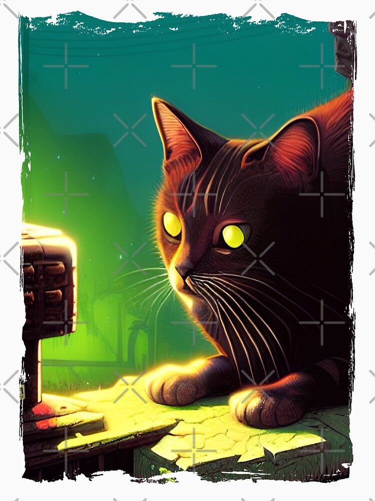 Sad Cat in Grunge 2 by GeminiDaydreamer Unisex