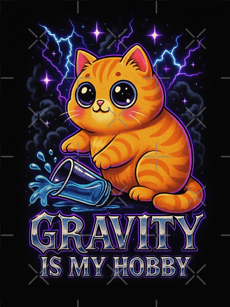 Kawaii Chaos Cat – Gravity Is My Hobby by catastrocat Unisex