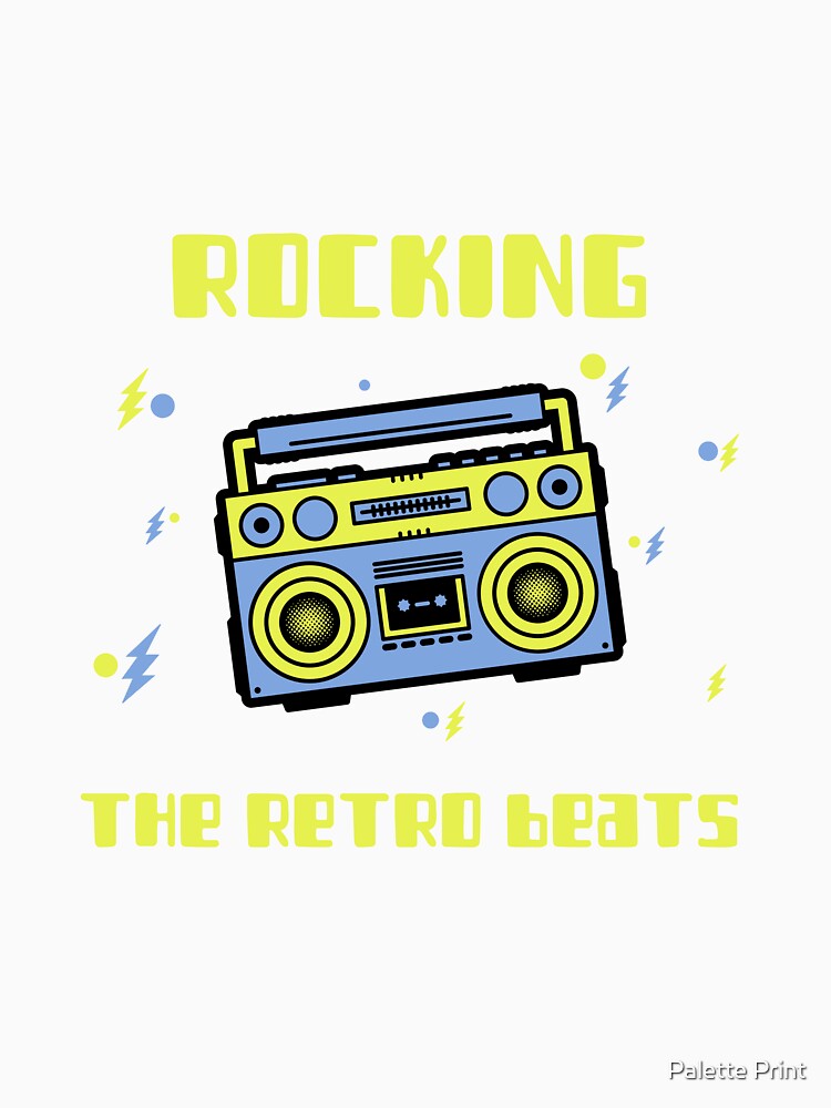 Retro Vintage 80s Music Lover Boombox by Palette Print Unisex