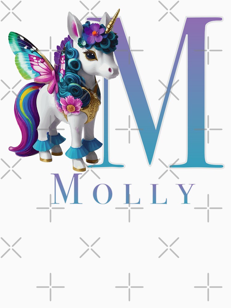 Molly name with a cute unicorn by Lubellebubble20 Unisex