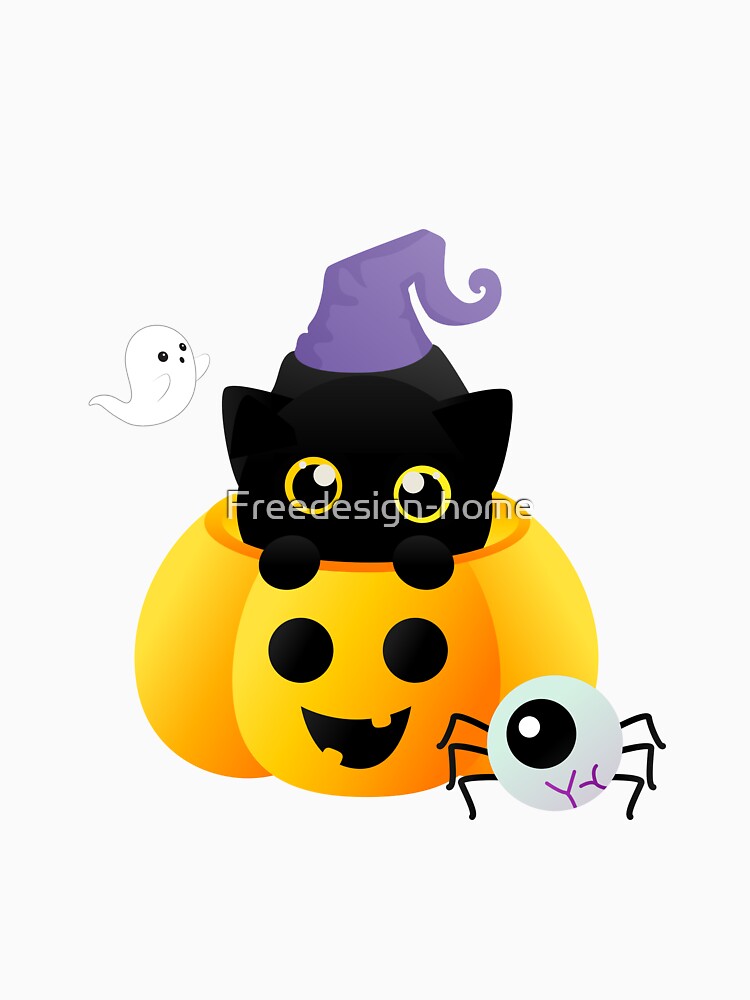 Spooky Pumpkin Cat , Cute Pumpkin Cat by Freedesign-home