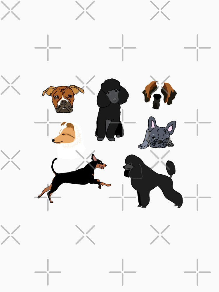 Dog Stickers and Cotton Tote/Shirts by mcdouemm Unisex
