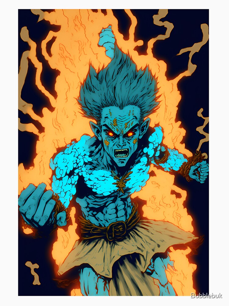 Anime Blue God Warrior Fighter by Bubblebuk Unisex