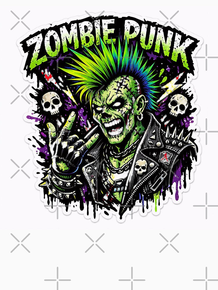 Zombie Punk Undead Rebel Grunge Design | Punk Rock Skull Streetwear Style by Wolf95 Unisex