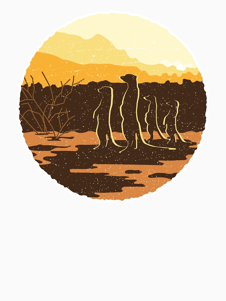 Meerkat Sunset Desert Scene by Bangtees Unisex