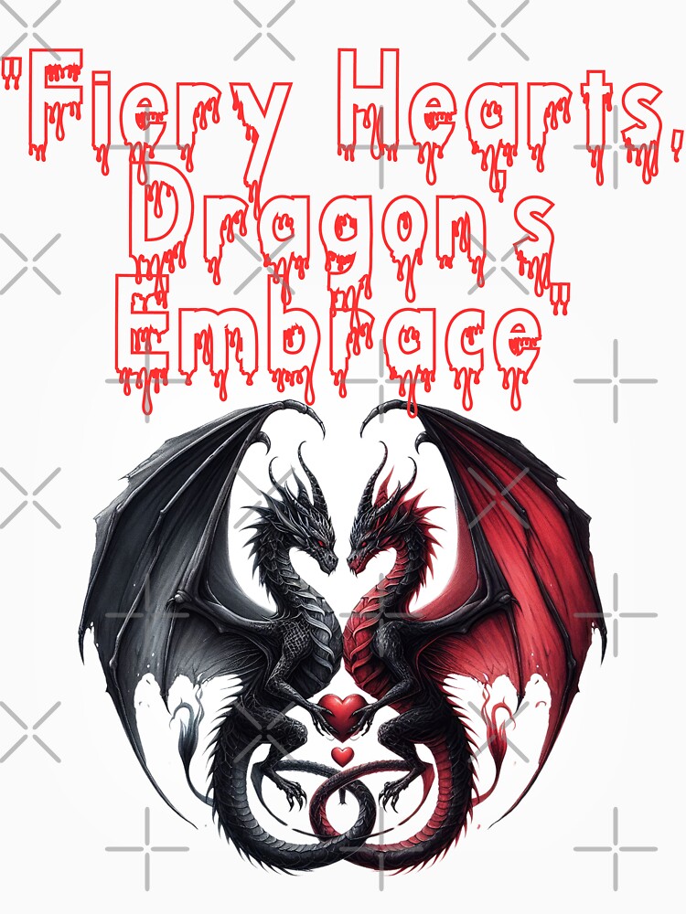 Fiery Hearts Dragons Embrace Goth Valentine's Day by LLdreams Unisex