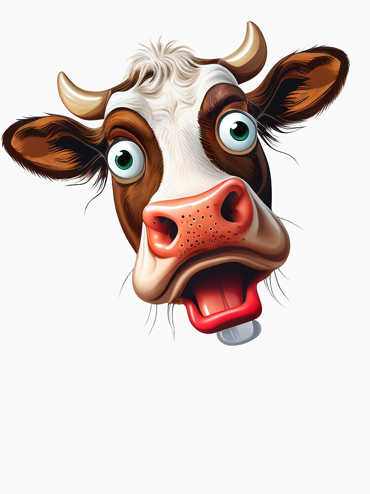 Surprised Cow: A Humorous and Whimsical Design by ThriveShop