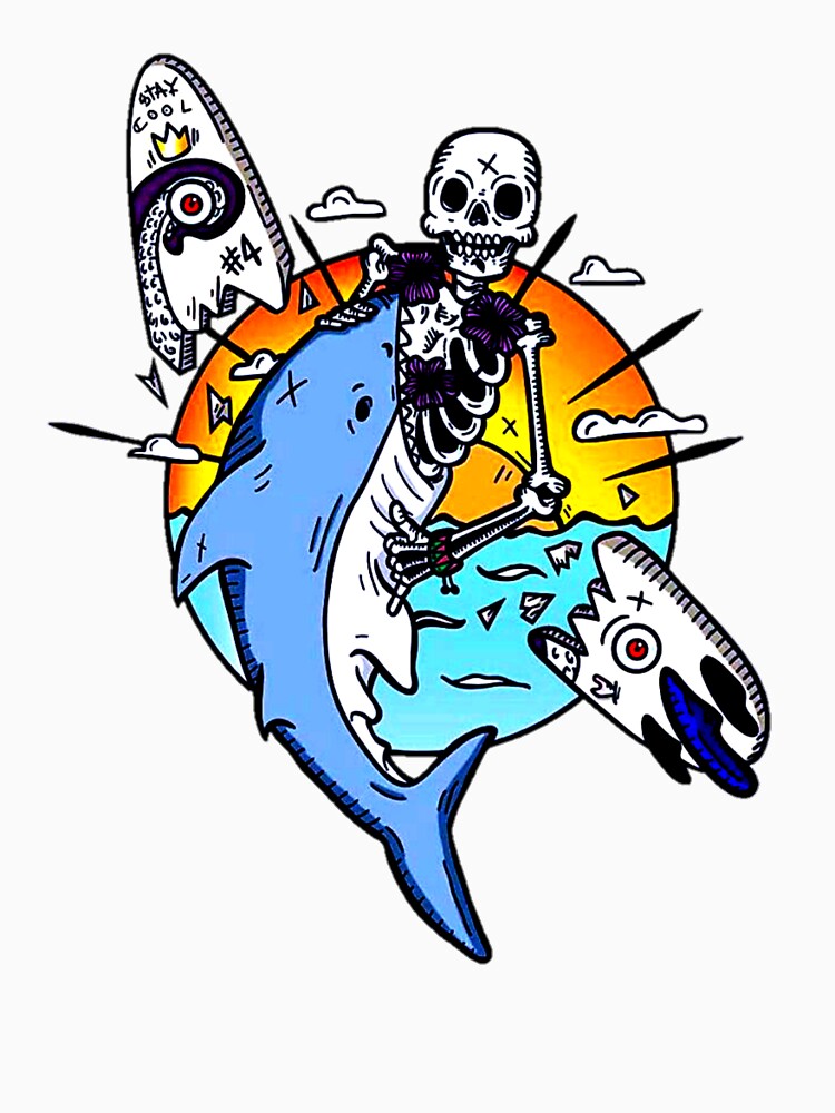 Top Selling Shark Skeleton Surf Art by vitda lupi