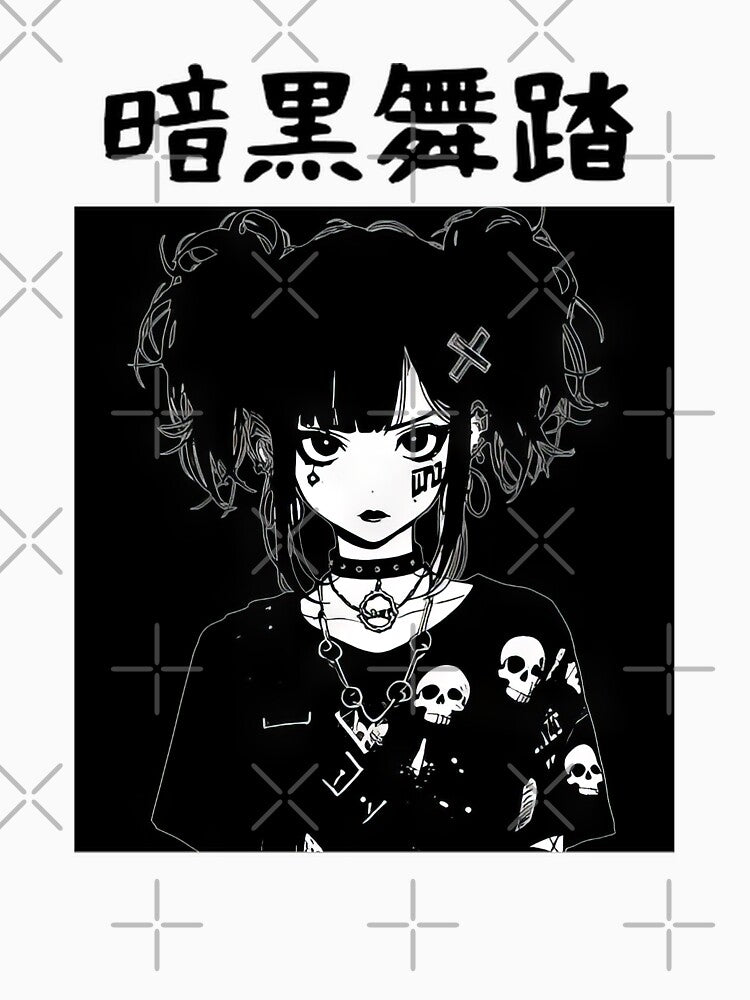 Goth Grunge Anime Girl Manga Aesthetic Streetwear #517 by mika-gallery Unisex