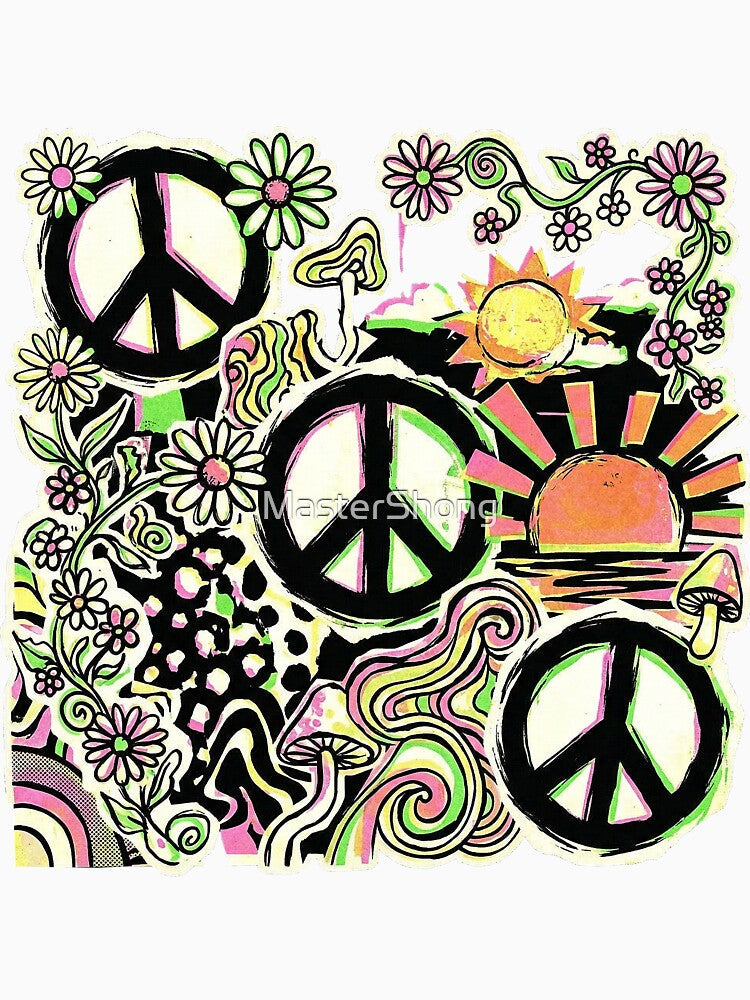 Peace Hippie Flower Stop The War by MasterShong Unisex