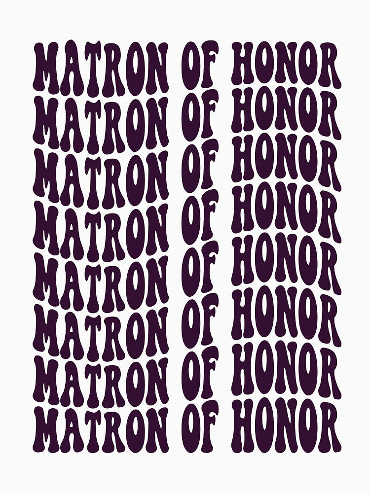 Matron of Honor Purple Retro Graphic Bridal Party Gifts for Bachelorette Party by mysticblvd