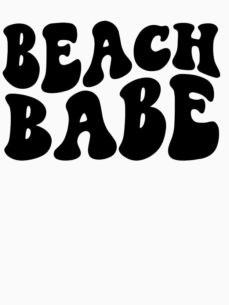Beach Babe Black Retro Graphic Bridal Party Gifts for Bachelorette Party by mysticblvd