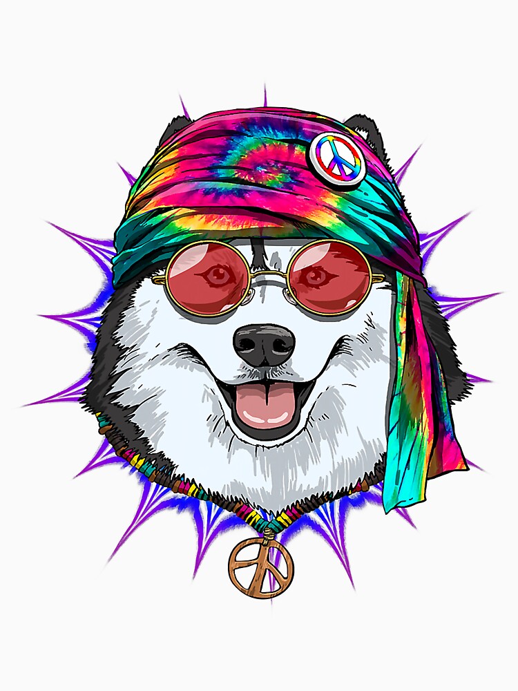 Tie Dye Hippie Siberian Husky Hippiness Peace Love Dog 687 by ThanhNgong Unisex