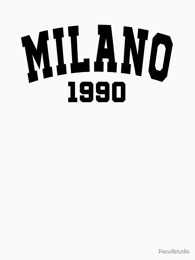 Milano 1990 Text Black by Penxilstudio Unisex