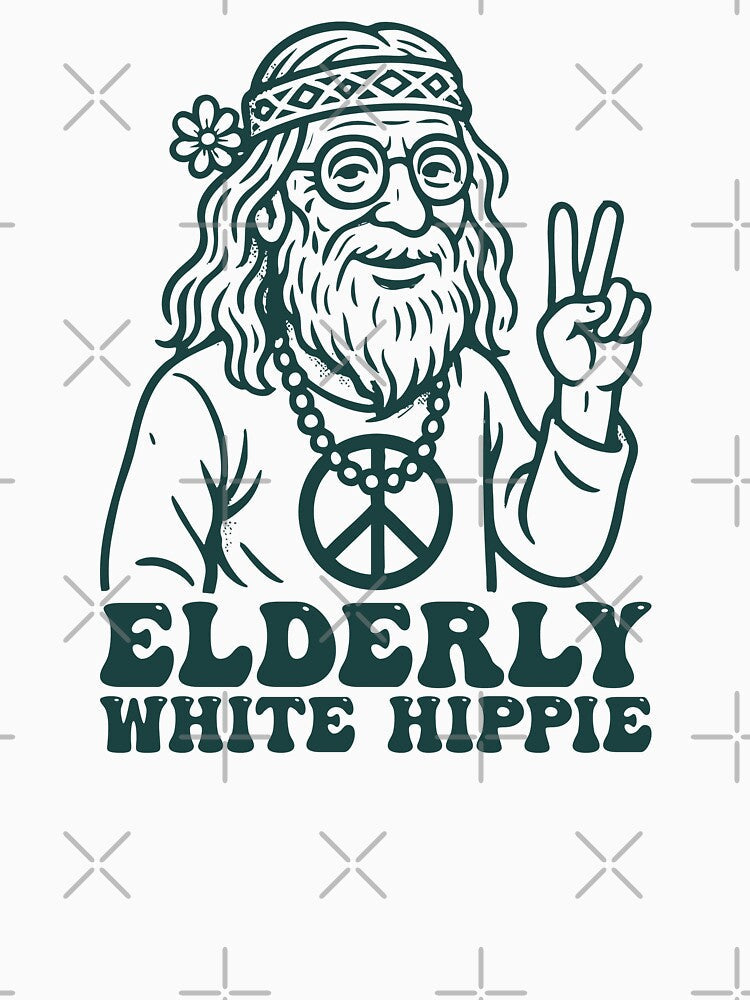 Elderly White Hippie Retro Vintage Funny by Maxwell05 Unisex