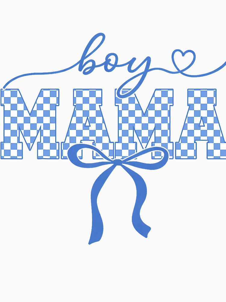 Boy Mama Checkered Heart Bow Mothers Day Gift by thefirstbroo