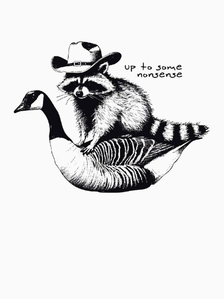 Cheeky Raccoon Sticker - Up to Nonsense Design by JossDesign15