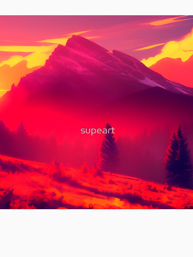 Minimalist Landscape Mountain Valley: A Stunning Addition to Your Home Decor by supeart Unisex