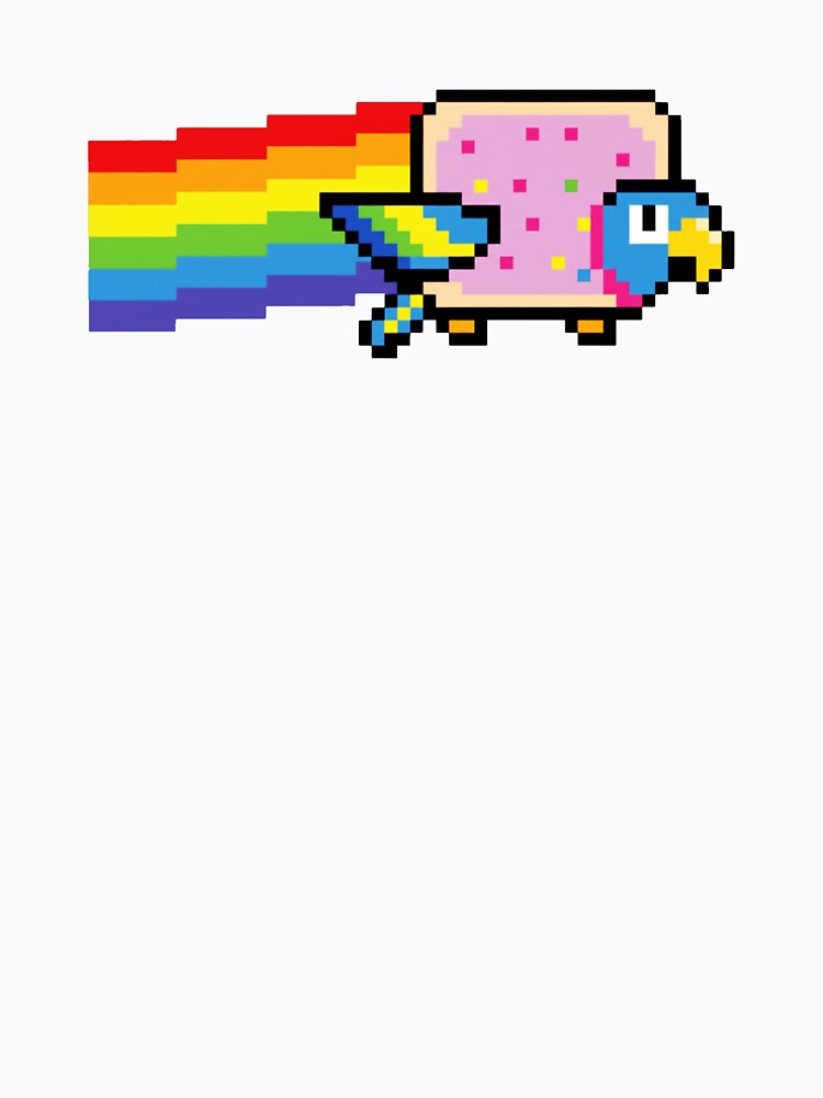 Pixel Rainbow Flying Bird Pixel Art Retro Style by JEFDodsonArt Unisex