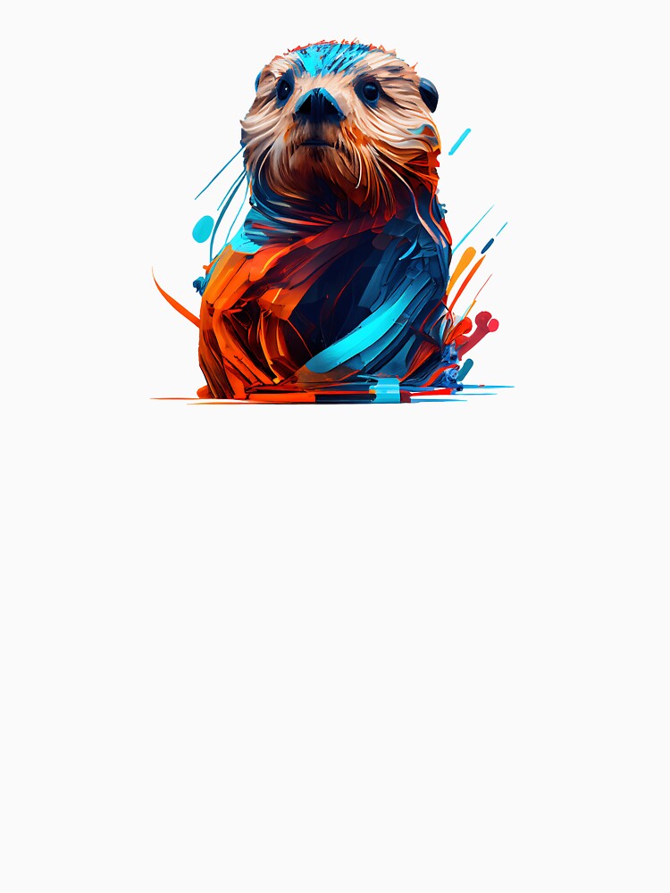 Abstract Sea Otter Art: A Colorful Twist on Wildlife Imagery by FiveIntentions