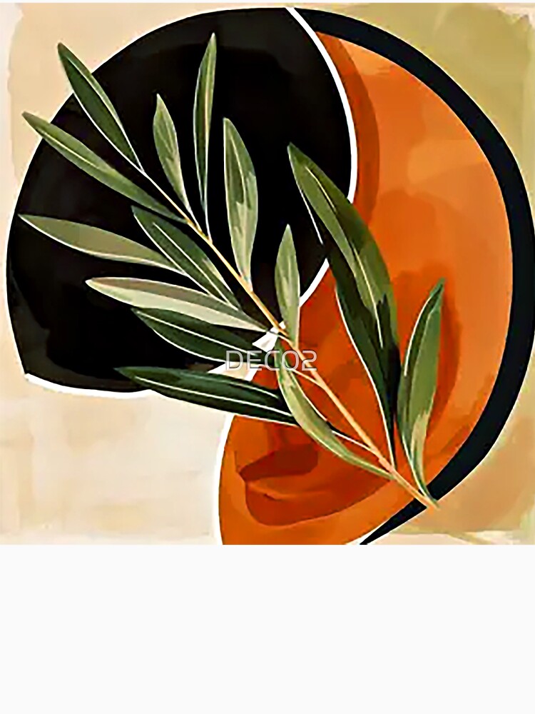 Boho Abstract Minimalist Leaf Design In Warm Earthtones by DEC02 Unisex
