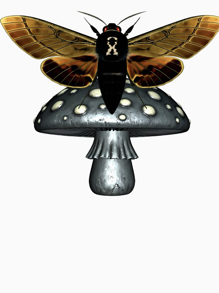 Gothic Hawkmoth Carved Toadstool Relic by IllumeInk
