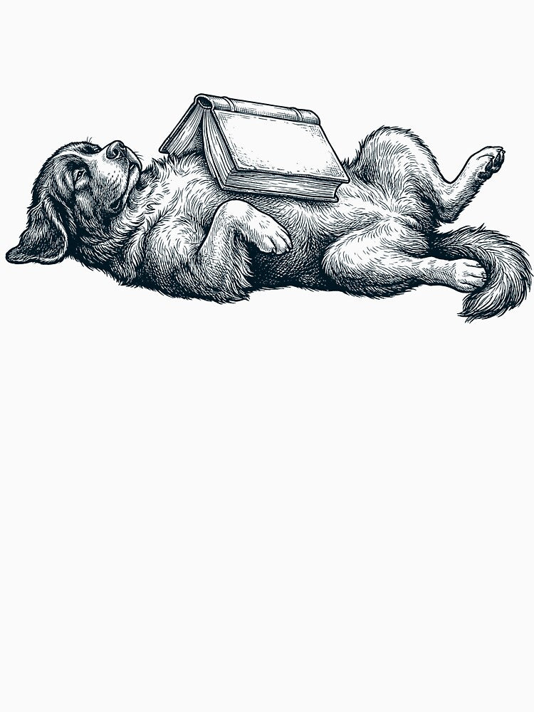 Funny Newfoundland Reading Book Nap Dog Lover by DoodleTortle