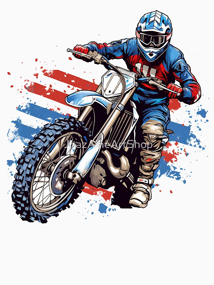 Motocross Us Flag Design Transparent | PNG Sublimation. by JhazAineArtShop