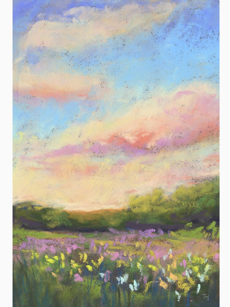 Flower Field Cotton Sky Soft Pastel by TiffanyMackay Unisex