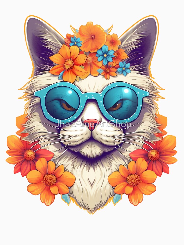 Kitten Cutie Flower Design | PNG Sublimation by JhazAineArtShop