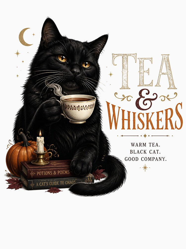 Tea & Whiskers Gothic Storybook Poster Halloween by RoyesButler
