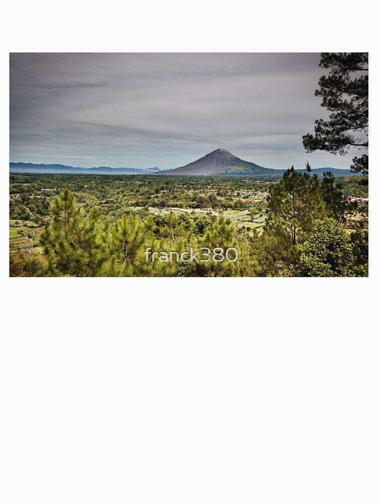 A vast panorama of the valley and its volcano by franck380 Unisex