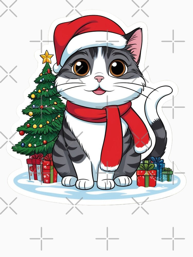 Christmas Cartoon Cat by Krieghorn