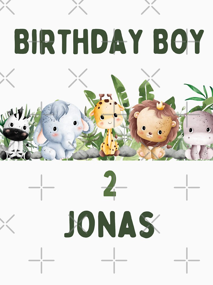 Safari Animals Birthday Boy by Green Cart Unisex