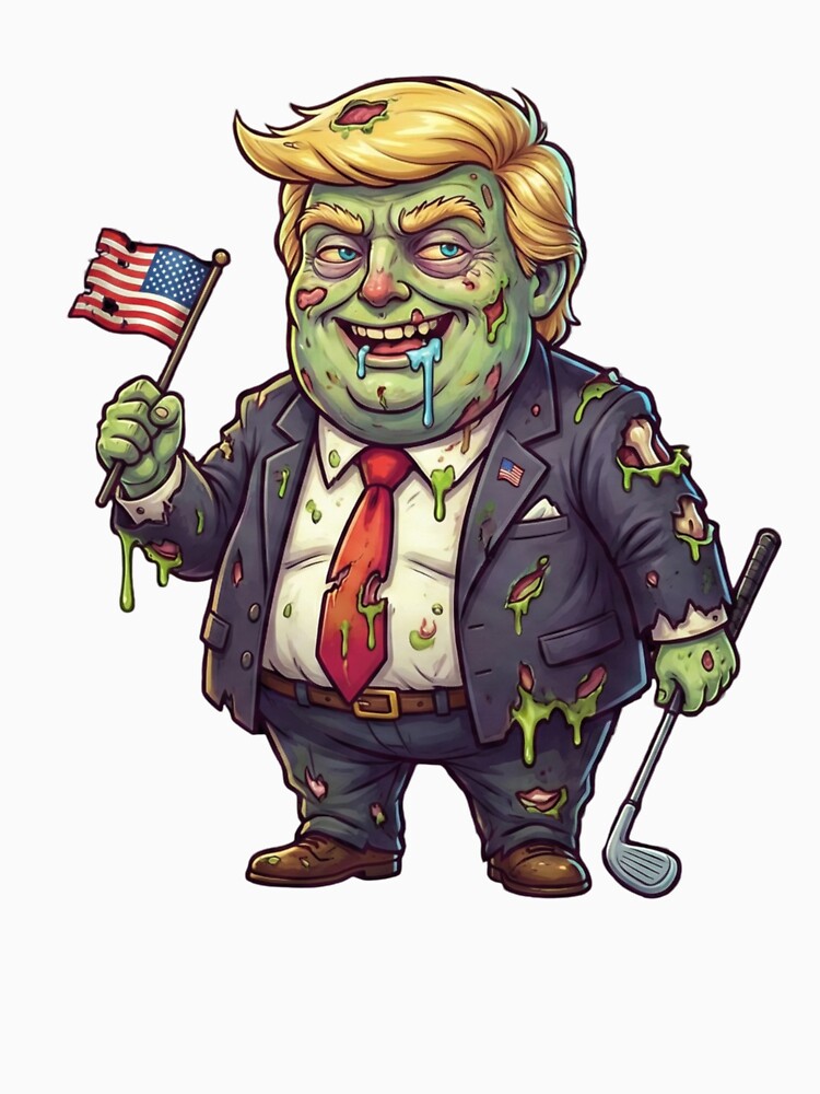 Zombie Trump Golfer: Parody Art Print by KYVA Brand