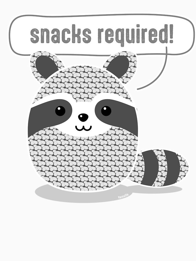Snacks Required — Cute Kawaii Raccoon Lover Gift | Yarnville by Lollee-me