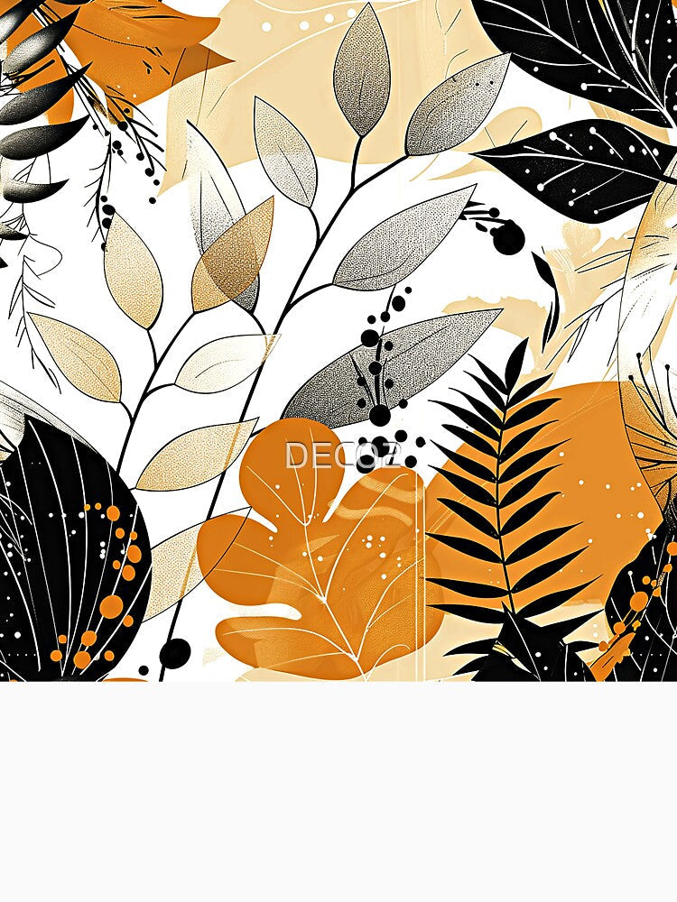 Boho-Inspired Earth Tone Leaves Aesthetic Abstract Art by DEC02 Unisex