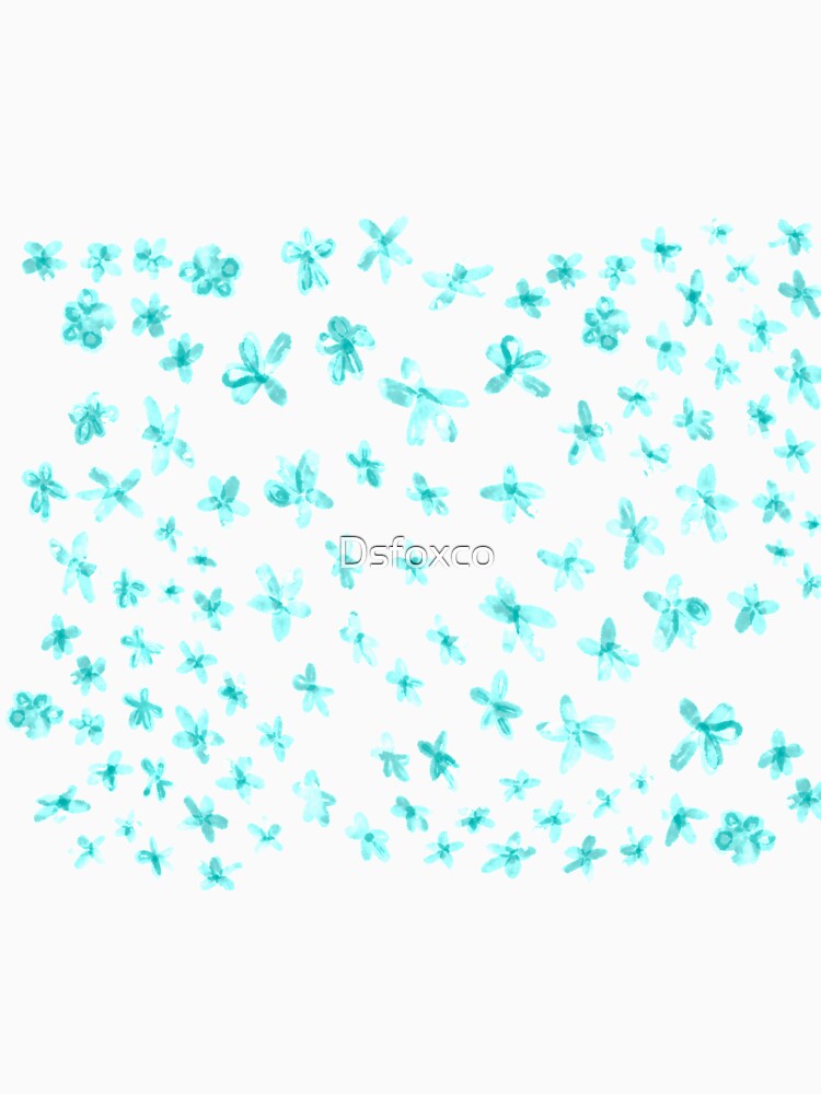Teal Flowers by Dsfoxco Unisex