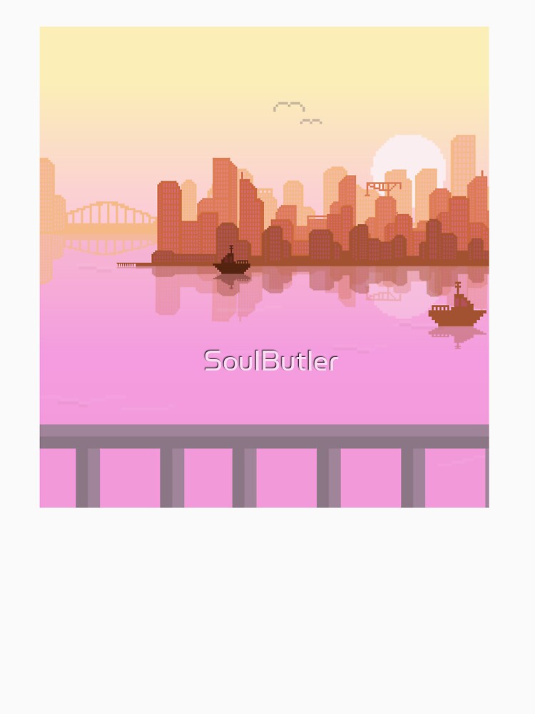 Pixel Art Ocean City by SoulButler Unisex