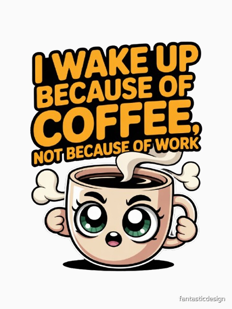 I Wake Up Because Of Coffee Not Because Of Work Funny Design by fantasticdesign Unisex