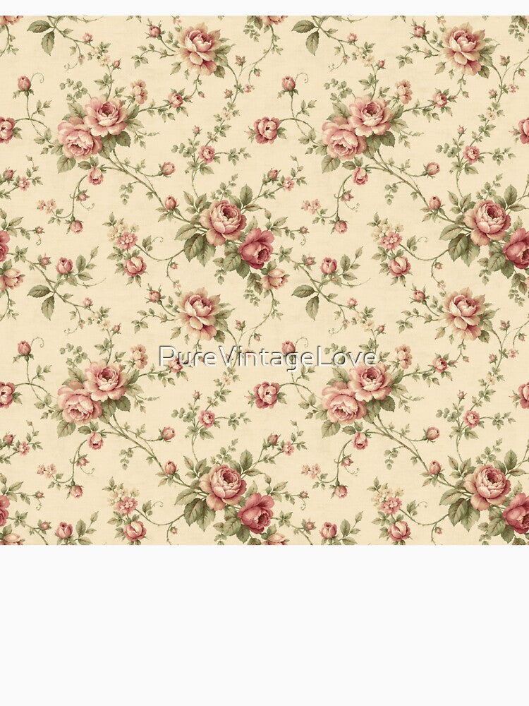 Vintage Rose Floral Print by PureVintageLove
