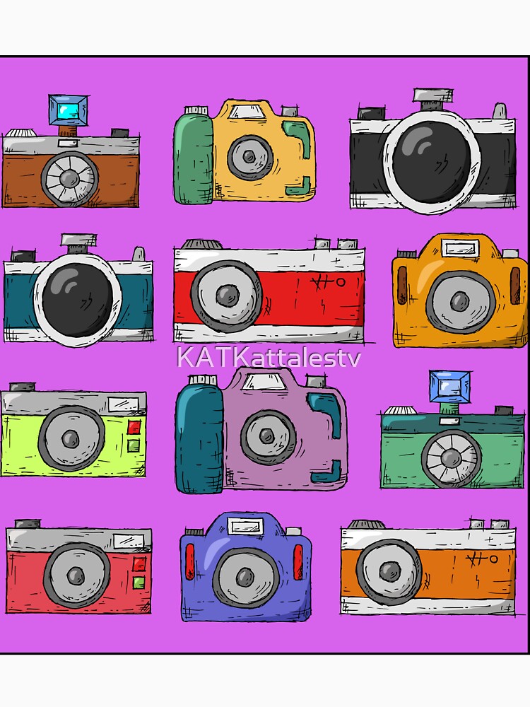 Cameras on Dark Pink by KATKattalestv Unisex