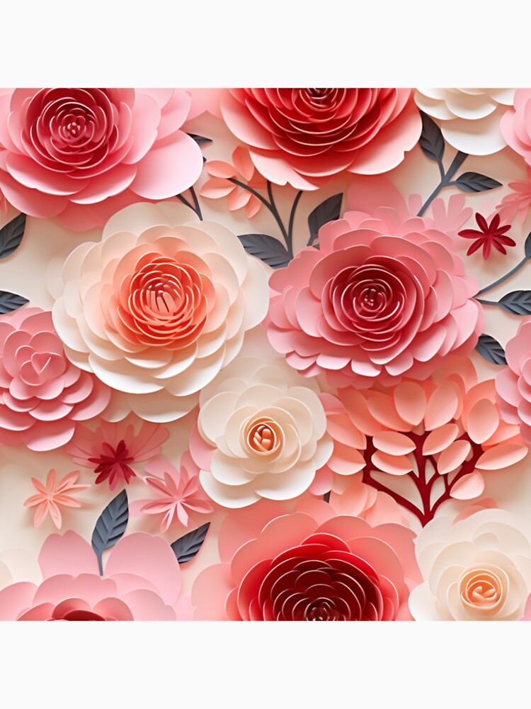 Digital 3D Valentines Roses - 3d Flower Seamless Patterns - 12 Designs - Commercial Use - 3d Flower Sublimation - Pattern Roses Embroidery by avaruya