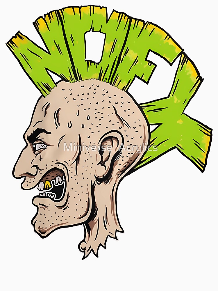 NOFX Punk Rock Band Angry Face Cartoon Logo by Miniverse Acrylics Unisex
